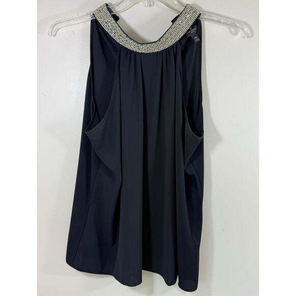 Worthington Tops - Worthington Black Embellished Rhinestone Halter Top Dressy